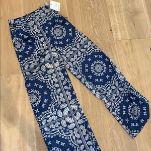 MissGuided Satin Pajama Style wide leg pants